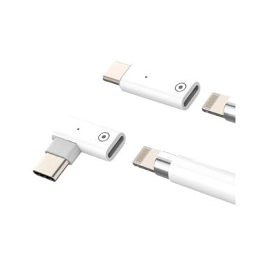 Imagem de Adaptador Lightning para USB C (pacote com 2) para Apple Pencil Lighting Adaptador de plugue carregador fêmea para iPad Pro 10ª geração, cabo de caneta de 1ª geração, porta macho compatível com