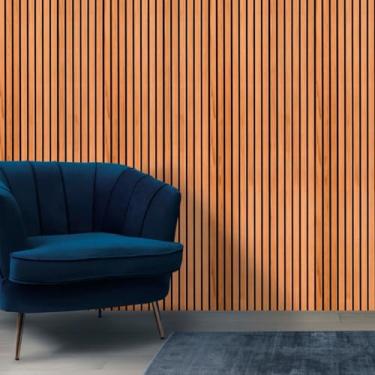 Imagem de Papel de Parede Madeira Ripado Mármore Adesivo Lavável 5m 10m 15m 20m AutoColante Sala Quarto Móveis(Ripado Claro,15 Metros (3 rolos))