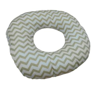 Imagem de Almofada de Piercing para dormir Protetor de Ouvido com Furo no meio(Chevron bege)