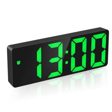 Imagem de AMIR Despertador digital com tela grande, alarme de LED para quarto, relógio de cabeceira alimentado por USB/bateria com soneca, 12/24H, 3 brilho ajustável, temperatura, relógio elétrico de mesa para