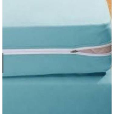 Imagem de Capa P/Colchão Solteiro Malha gel com Zíper Azul 30 cm de altura - Nur