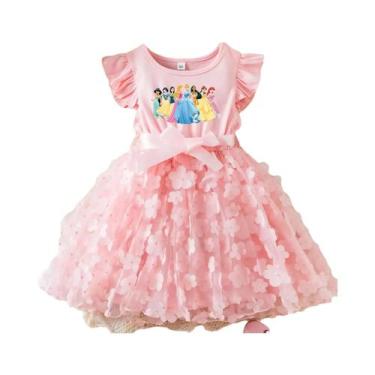 Imagem de Vestido De Verão Para Meninas Princesa Branca De Neve 2-6 Anos Com Laç