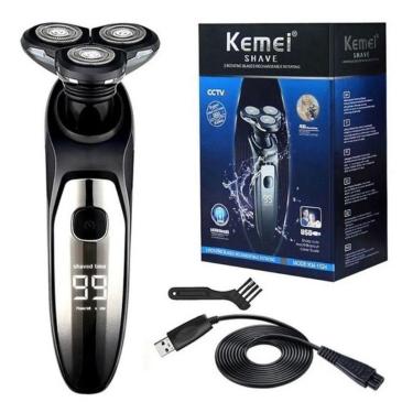 Imagem de Aparelho Barbear Máquina Barbeador Shave Rotações Kemei 1524