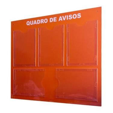 Imagem de Quadro Aviso Gestão Á Vista Painel 5 Displays A4 ACM Laranja - DC Expr