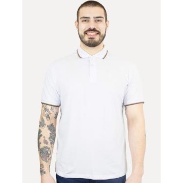 Imagem de Polo Ellus Masculina Piquet Classic Easa Friso Brown Branca-Masculino