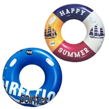 Imagem de 2 Boias Grande Praia e Piscina com Alça 100cm Vinil até 80kg - GOAL SU