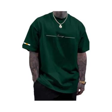 Imagem de Camiseta Masculina De Verão Com Estampa, Manga Curta, Poliéster, Estil