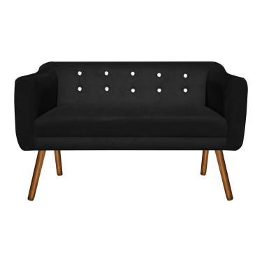 Imagem de Kit 01 Namoradeira E 02 Poltronas Julia Suede Preto