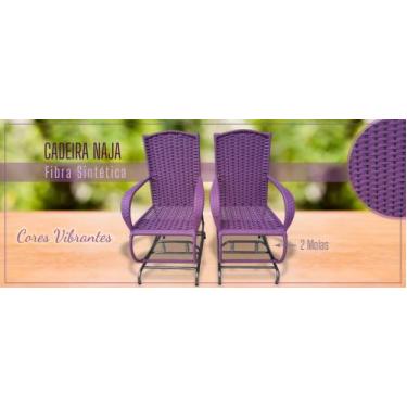 Imagem de Kit 2 unidades cadeiras naja 2 molas fibra jardim area sala quarto - L
