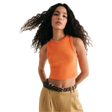 Imagem de Regata Hering Feminina Cropped Decote Halter Neck Em Ribana Canelada-Feminino