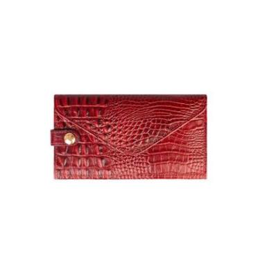 Imagem de Carteira feminina de couro croco Clara 10,5x19cm-Feminino