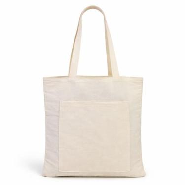 Imagem de Sacola Ecológica Ecobag Algodão Cru Tote Bag Grande Reutilizável Com 1