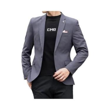 Imagem de Ternos Masculinos Slim Fit Casuais Britânicos De Cor Sólida M-4XL De A
