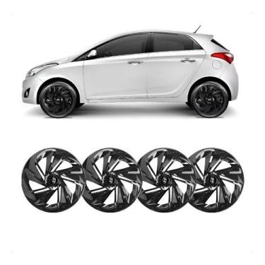 Imagem de Jogo Calotas Aro 14 Hb20 Hatch Hb20s Preto Brilho 2013 2014 - Congratu