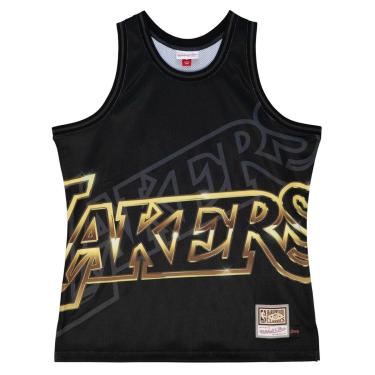 Imagem de Regata Mitchell & Ness Swingman Jersey Big Face Fashion Tank Los Angeles Lakers Masculi...