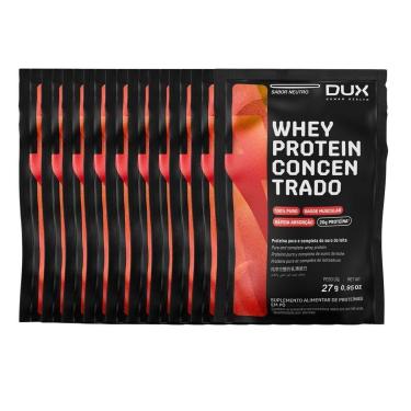 Imagem de Whey Protein Concentrado - 10 Sachês 27g Sem Sabor - Dux Nutrition-Masculino