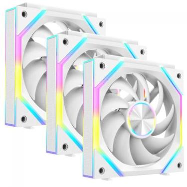 Imagem de Kit Fan Com 3 Unidades SuperFrame Pulse ARGB 120mm PWM Branco SFFNPSK1