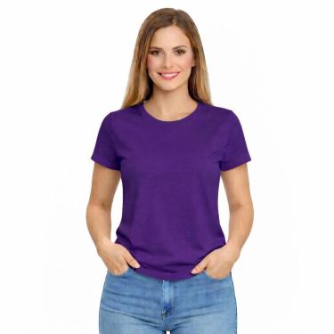 Imagem de Camiseta Feminina Algodão Básica Casual Confortável Dia a Dia-Feminino