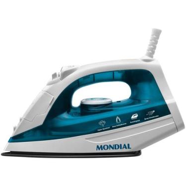 Imagem de Ferro de Passar Roupa a Vapor  - Mondial F-32 Branco e Azul, Branco e 