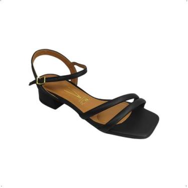 Imagem de Sandalia Social Vizzano Conforto Salto robusto Quadrado 6454, 36, Pret