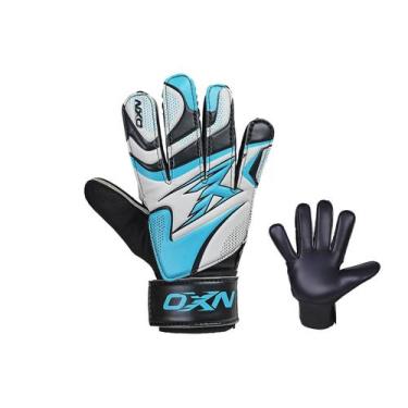 Imagem de Luva de Goleiro OXN Express Infantil -, Branco_ciano_preto, 7