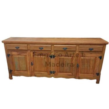 Imagem de Buffet/ Balcão/ Arcais Madeira de demolição,4 portas e 4 gavetas. - Em