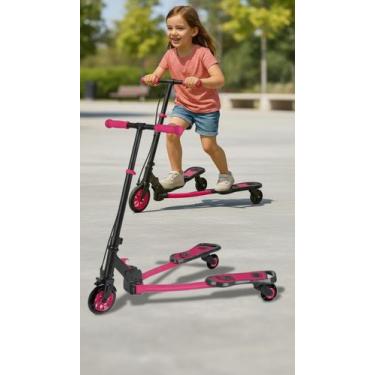 Imagem de Patinete Infantil Articulado 3 Rodas Rosa 60kg - Congratulations Store