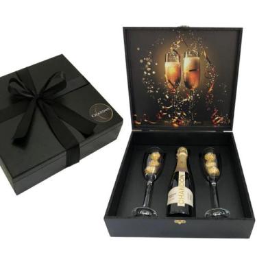 Imagem de Kit Presente Chandon Brut 375ml com 2 Taças de Vidro, Ferrero Rocher e