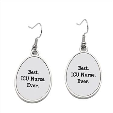 Imagem de Best ICU Nurse Ever Brinco com pingente para meninas - Presente de festa de aniversário dos namorados