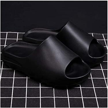 Imagem de KRASS Chinelos femininos EVA aumentar a sola grossa chinelos femininos verão casa dormitório sandálias e chinelos casal retro porto chinelos masculinos verão praia novo, preto, 44_45, Collector88