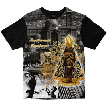 Imagem de Camiseta Católica Nossa Senhora Aparecida Msu221 - Rainha Do Brasil