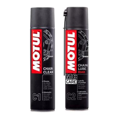 Imagem de Kit 1 Spray Motul C1 C2 limpeza Lubrificação Corrente Motos Off On Road