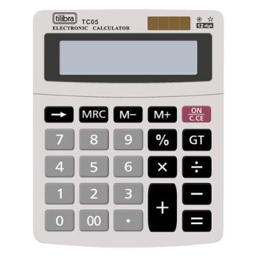 Imagem de Calculadora De Mesa 12 Dígitos Pequena Tc05 Cinza - Tilibra