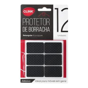 Imagem de Kit 12 Protetor Adesivo Móveis Borracha Cadeira Portas Clink
