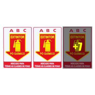 Imagem de Combo 10 Placas De Sinalização Extintor ABC Pó Químico 20x30 Acesso - X-715 F9e