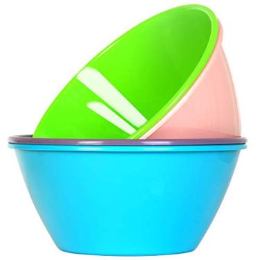 Imagem de Tigelas de plástico Youngever de 1,5 l, tigelas de cereal grandes, tigelas de sopa, seguras para micro-ondas, pode ir à lava-louças, conjunto de 9 em 9 cores sortidas