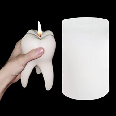 Imagem de TOPYS Moldes de vela de dentes grandes, moldes de silicone criativos, moldes de chocolate bonitos para artesanato de argila 3D para pingente de resina escultura de gesso fazendo aromaterapia decoração de casa