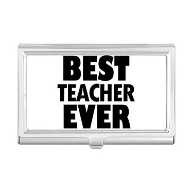 Imagem de Porta-cartões de visita com frases Best Teacher Ever