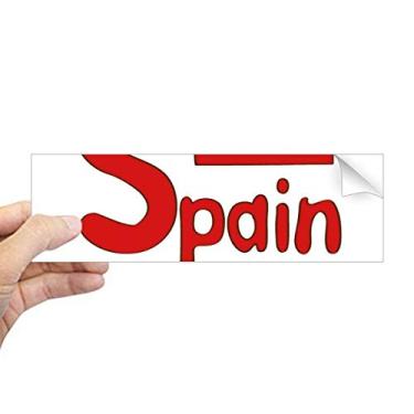 Imagem de DIYthinker Adesivo retangular de para-choque com bandeira nacional da Espanha com estampa vermelha