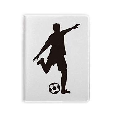 Imagem de Caderno esportivo com silhueta de futebol americano, capa de chiclete, diário de capa macia