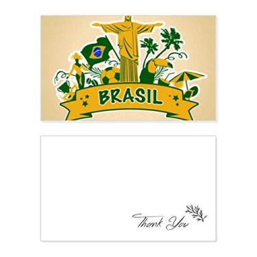 Imagem de Cartão de agradecimento do Papagaio Corcovado Brasil, papel de aniversário, saudação de casamento