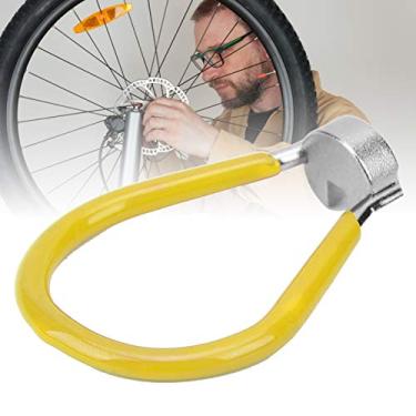 Imagem de BTIHCEUOT Chave de raio de bicicleta, excelente acabamento de aço + borracha confortável para segurar ferramenta de reparo de roda de bicicleta para lojas de bicicletas (vermelho)