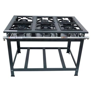 Imagem de Fogão Industrial P7 6 Bocas Baixa Pressão 3QS 3QD - MetalFour