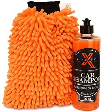 Imagem de Shampoo para carro Liquid X – fórmula neutra de pH ultra sudosa para lavagem segura, Laranja, Classic Car Shampoo Combo