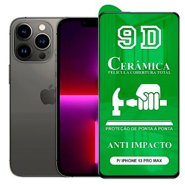 Imagem de Película Compatível com iPhone 13 Pro Max - 9D Cerâmica Protetora Resistente Anti Impacto Queda Choque Shock Flexível Nano Gel Compatível 3D 5D 100D