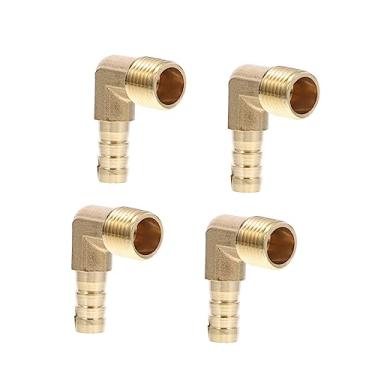 Imagem de OSALADI 4 Pcs Conexões De Mangueira Em Ângulo Reto Conexões Rápidas De Ar Encaixe De Tubo De Acoplamento Conectores De Mangueira De Ar Adaptador De Tomada De Ângulo Reto Latão Cobre Metal