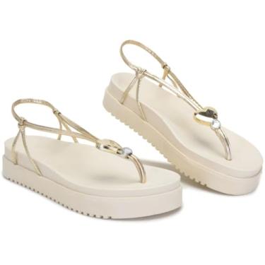 Imagem de Sandália Feminina Papete Chinela Plataforma Flatform Birken (Off White, BR, Adulto, Numérico, 35)