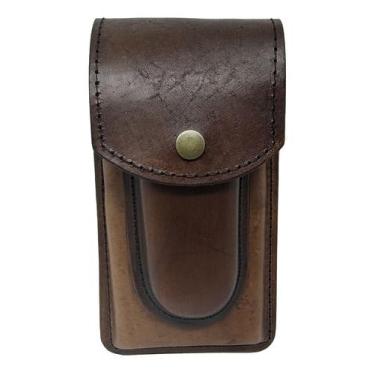 Imagem de Bainha De Celular E Canivete Couro Leg. 17cm X 8cm Capinha