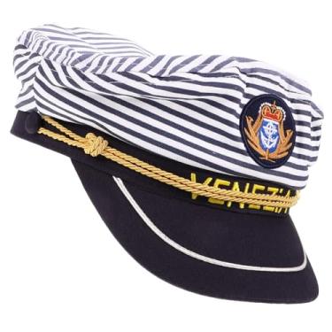 Imagem de 1 peça boné almirante chapéus masculinos boné capitão barco boné masculino bonés e chapéus chapéu de desempenho azul iate capitão chapéu engraçado chapéu de festa infantil adulto