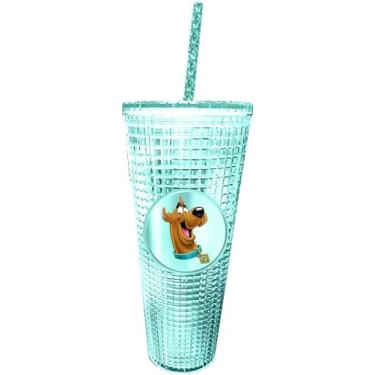 Imagem de Spoontiques - Copo de diamante Scooby Doo com canudo – Copo de acrílico de 590 ml com tampa